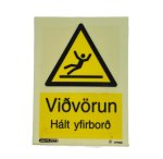 Viðvörun Hált yfirborð 15x20sm